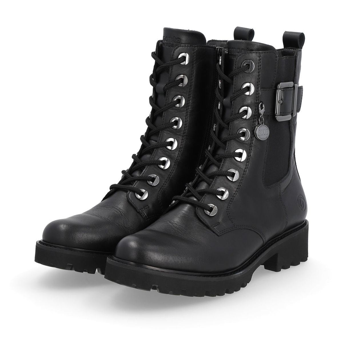 D8668 Black Biker Boots
