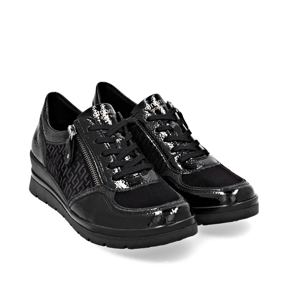 Remonte R0701 Women's Side Zip Sneakers in Black