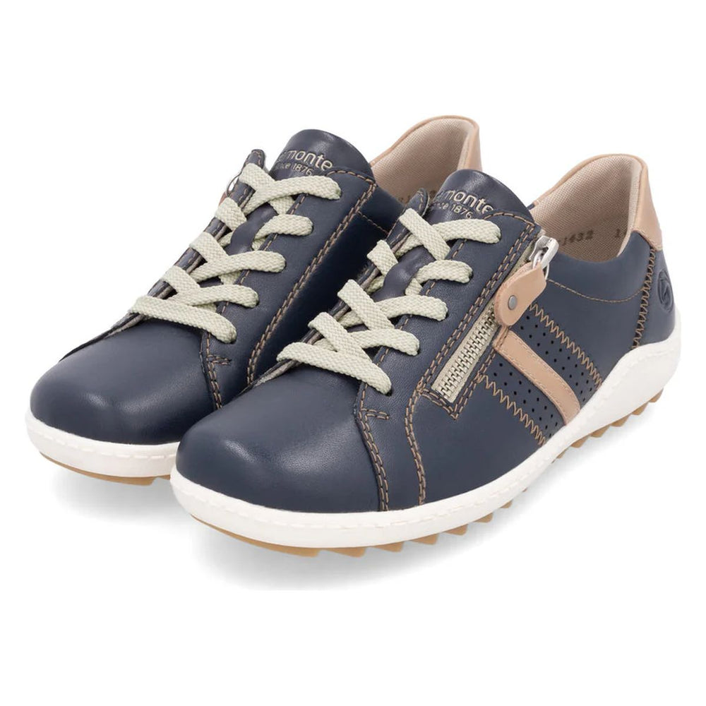 Remonte R1432 Women's Lace Up Shoe in Blue
