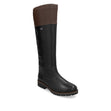 Remonte R5172 black leather ankle boot with a low block heel, side zipper, and embossed croc detail on the back and side panel. R6581-02