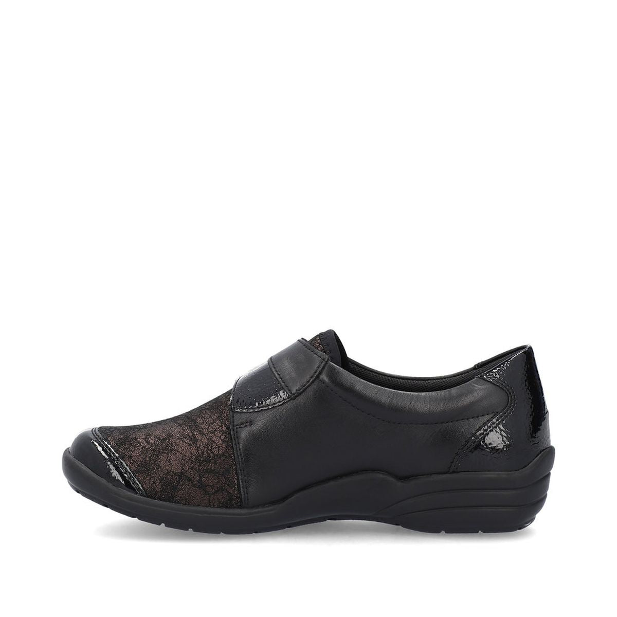 Remonte R7600 Women's Slip On Shoe in Black Floral