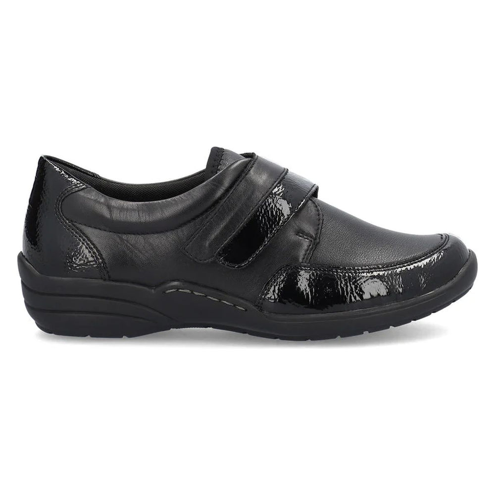 Remonte R7600 Women's Slip On Shoe in Black Patent