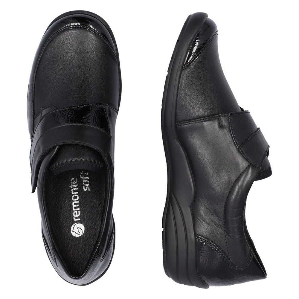 Remonte R7600 Women's Slip On Shoe in Black Patent