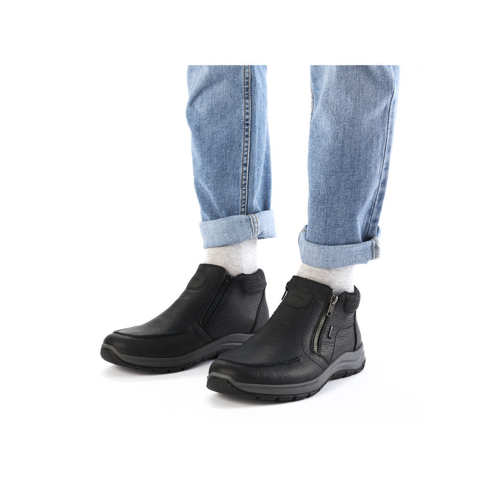 Rieker 03660 Men's Zip Up Ankle Boot in Black
