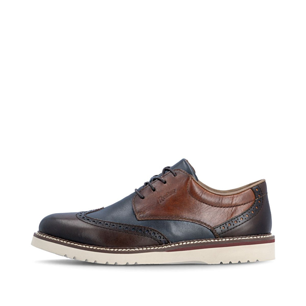 Rieker 04504 Men's Lace Wide Shoe – Blue Multi