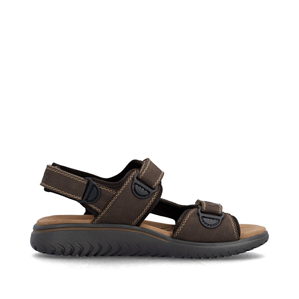 Rieker 26450 Men's Real Leather Sandals in Brown