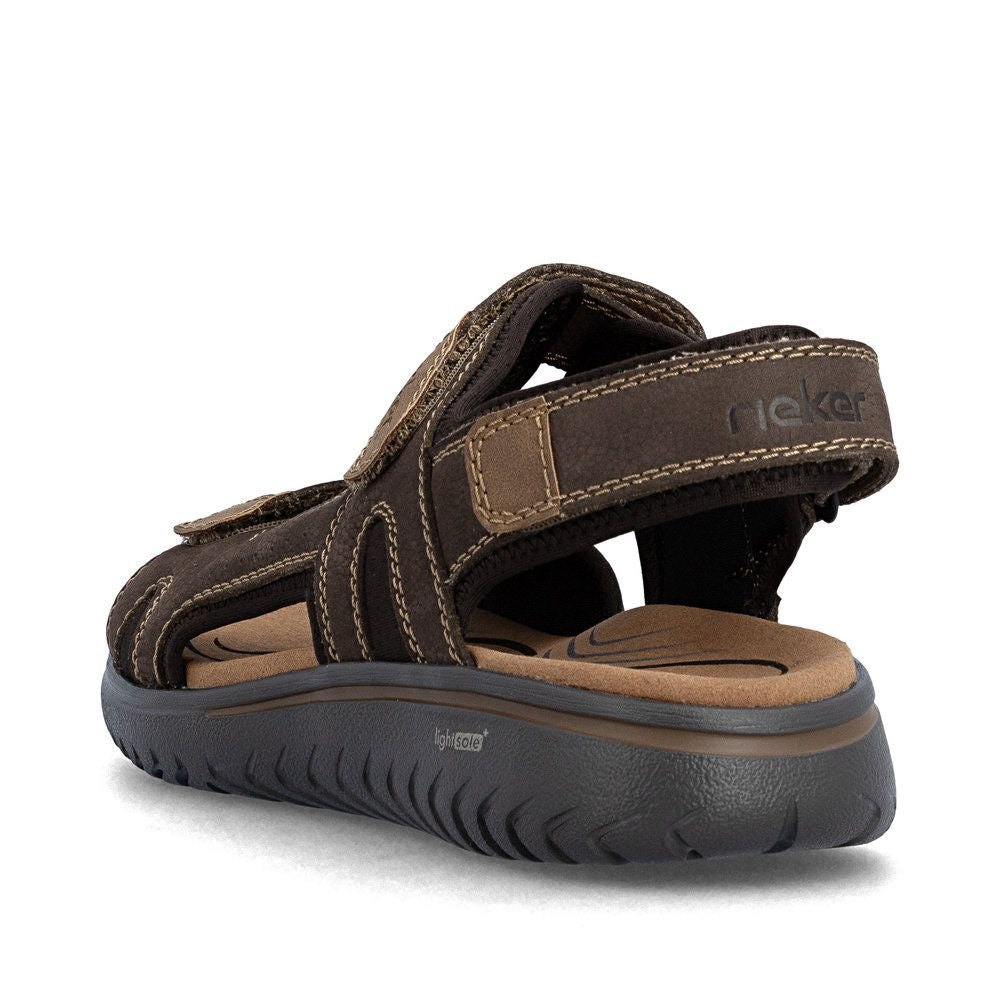 Rieker 26450 Men's Real Leather Sandals in Brown