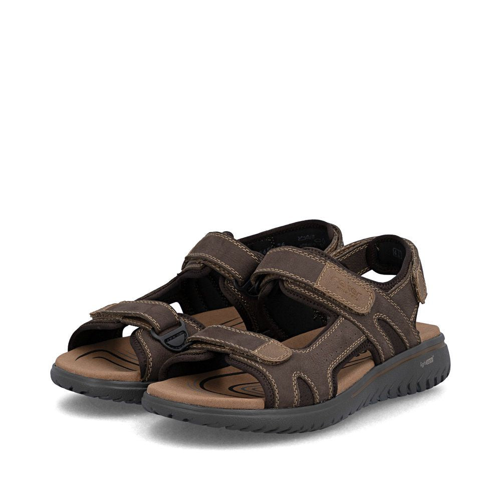 Rieker 26450 Men's Real Leather Sandals in Brown