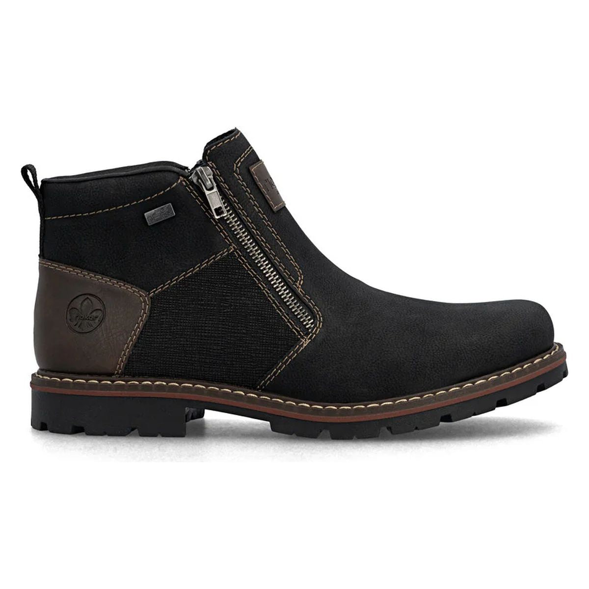 Rieker 37770 Men's Zip Up Ankle Boot in Black