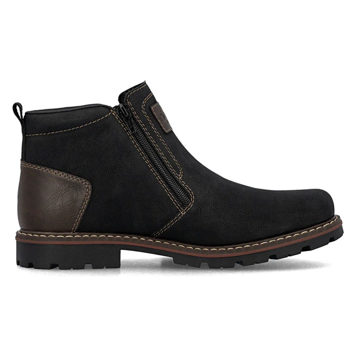 Rieker 37770 Men's Zip Up Ankle Boot in Black