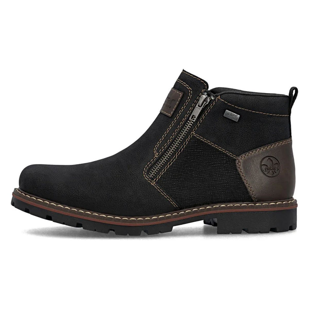 Rieker 37770 Men's Zip Up Ankle Boot in Black