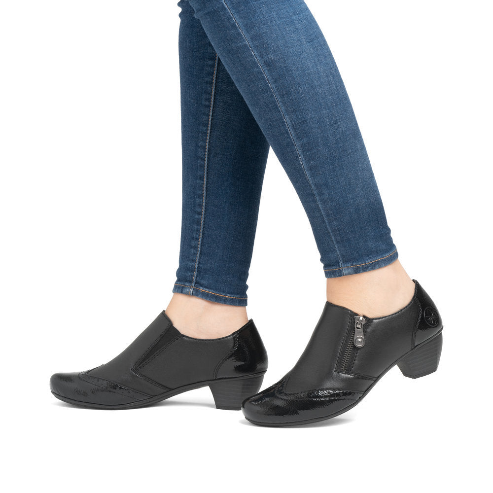 Rieker 41757 Women's Dress Block Heel in Black