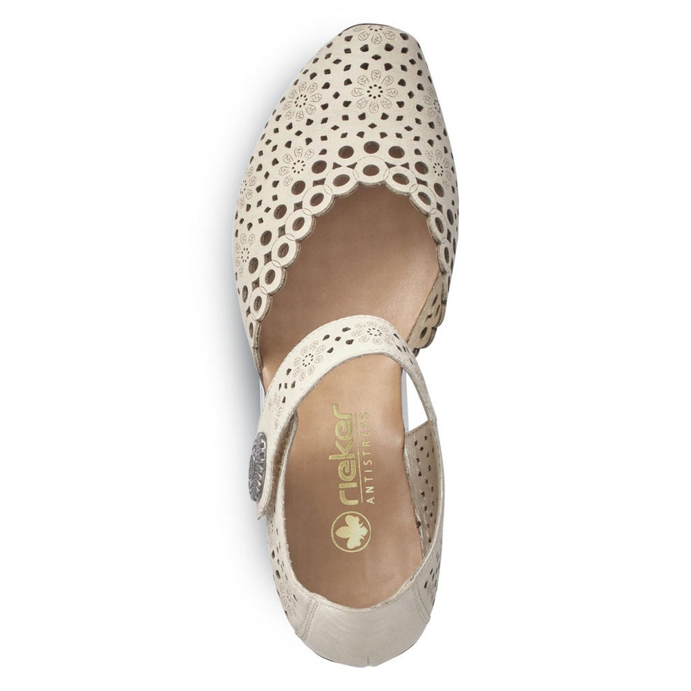 Rieker 43753-60 Women’s Alula Leather Strap Summer Shoes Beige