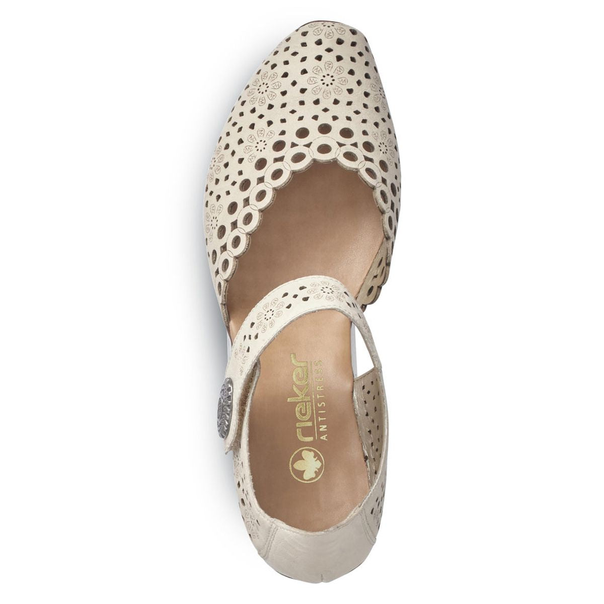 Rieker 43753-60 Women’s Alula Leather Strap Summer Shoes Beige