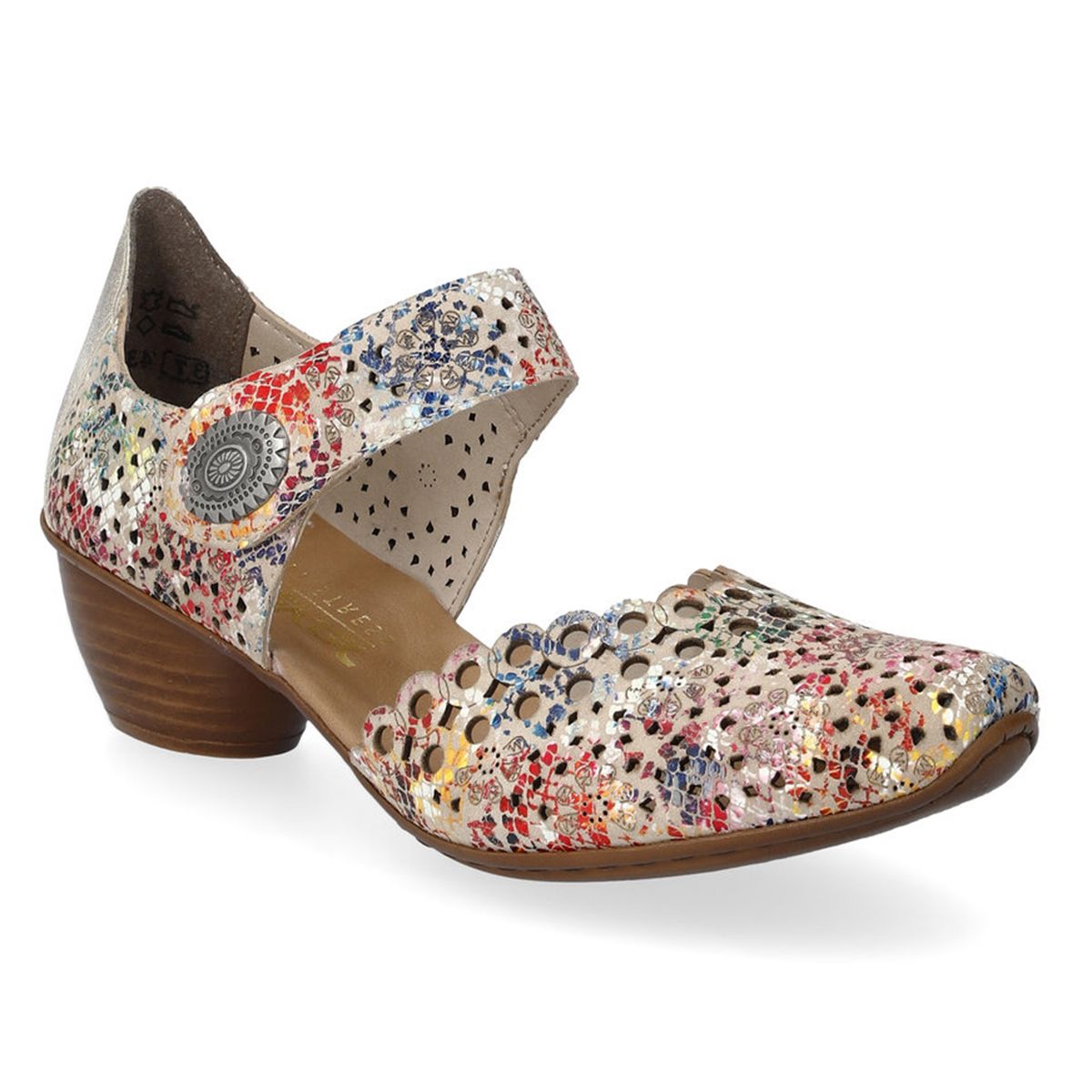 Rieker 43753-91 Women’s Alula Leather Strap Summer Shoes Multi