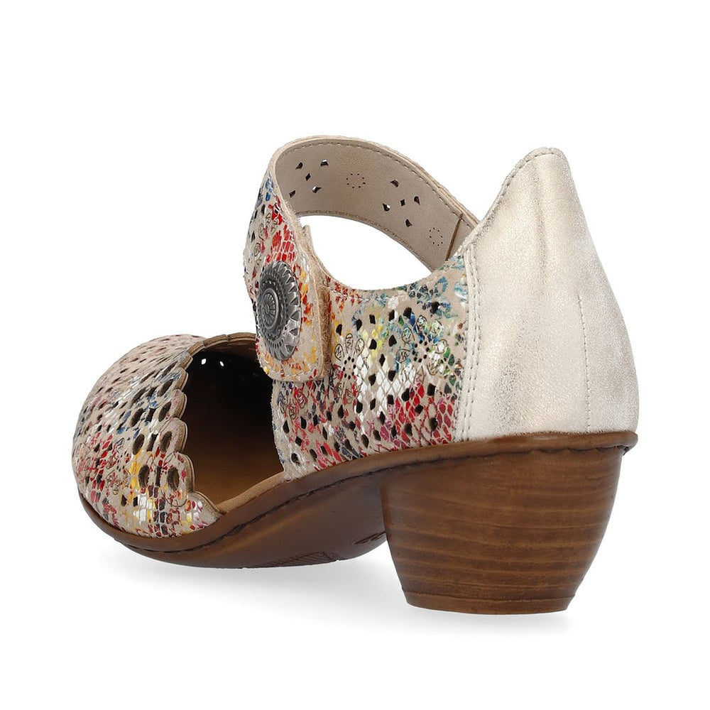 Rieker 43753-91 Women’s Alula Leather Strap Summer Shoes Multi