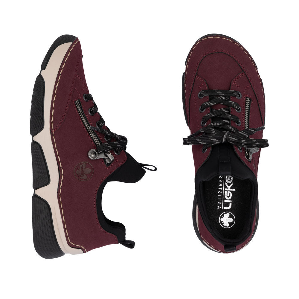 Rieker 45973 Women's Slip On Shoes in Bordeaux