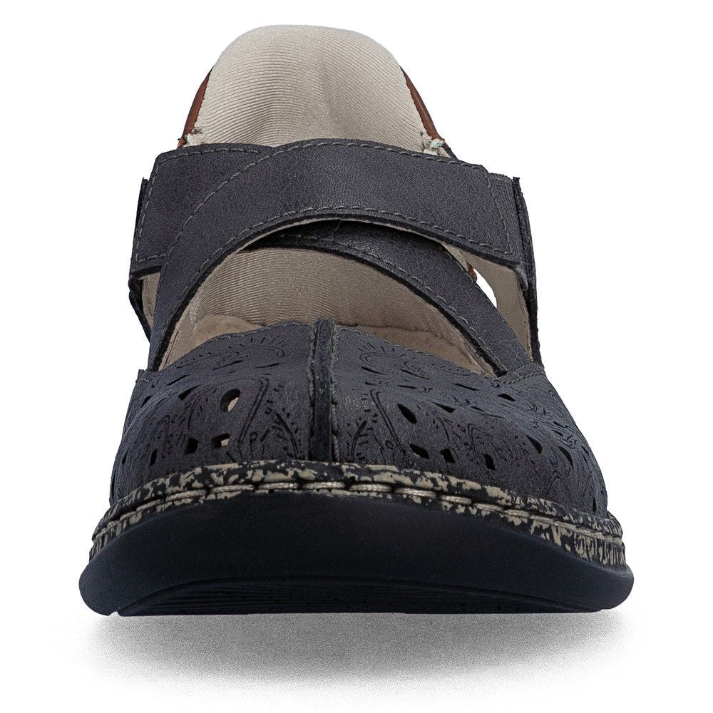 Rieker 46352 Women's Real Leather Ready To Go Shoes in Grey