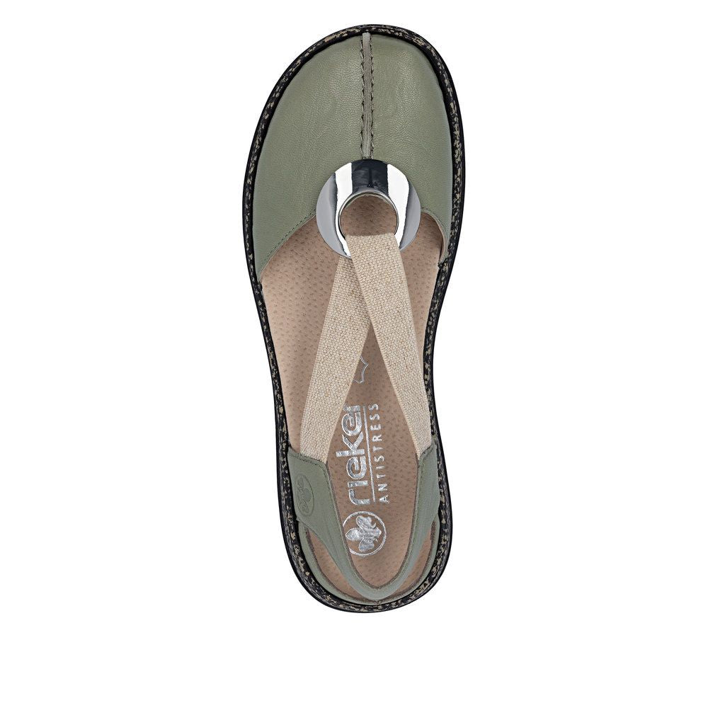 Rieker 46361 Women's Real Leather Shoes in Green