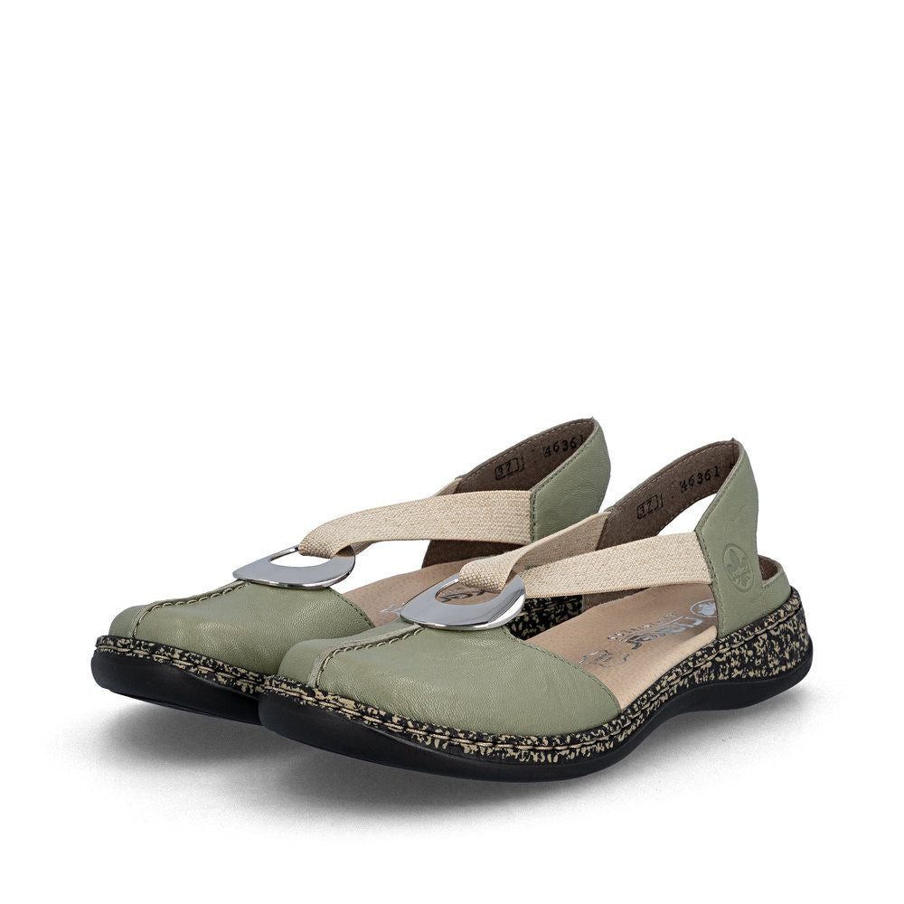 Rieker 46361 Women's Real Leather Shoes in Green