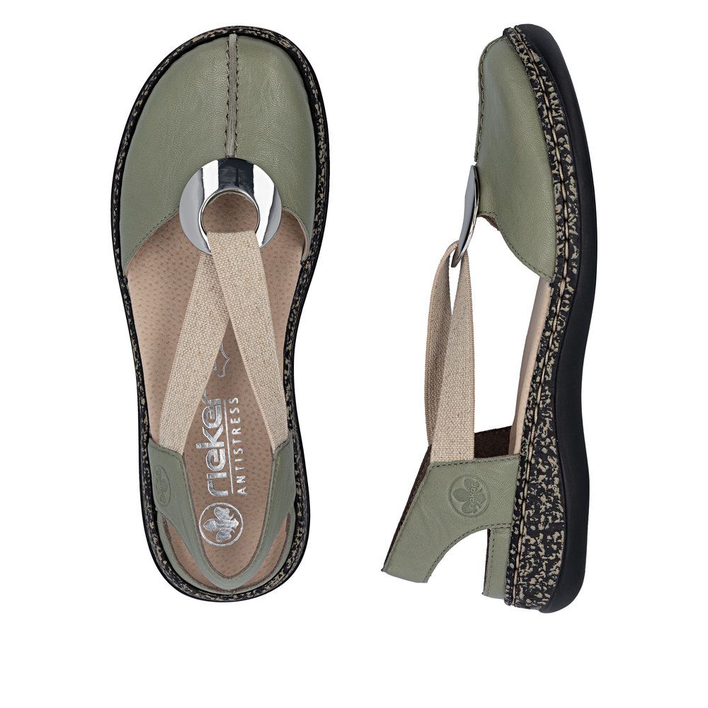 Rieker 46361 Women's Real Leather Shoes in Green