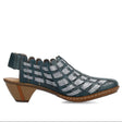 Rieker Stretch leather summer shoe by Rieker Adria Petrol Blue style # 46778-10
