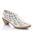 Rieker 46778-80 Women's White Multi Sandal at Walking On A Cloud