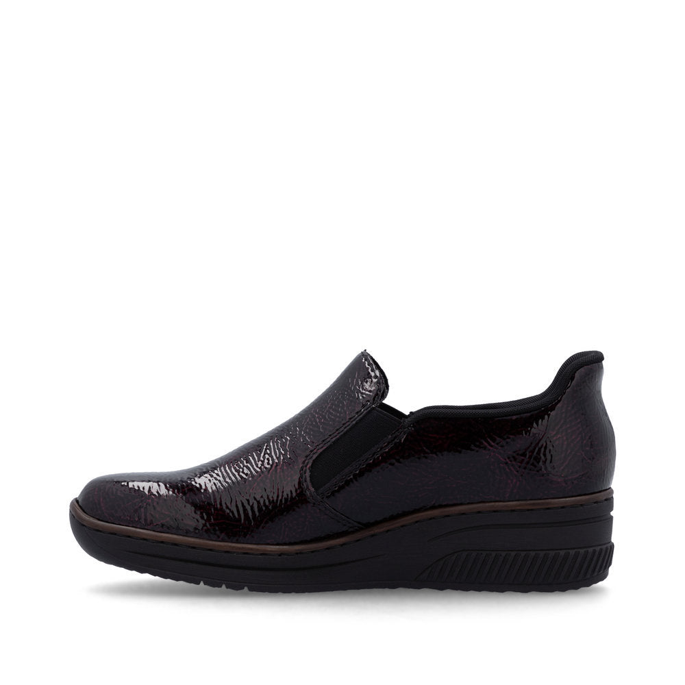 Rieker 48761 Women's Slip On Shoe in Bordeaux