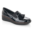 Rieker 53751 Women's Penny Loafer in Black Patent
