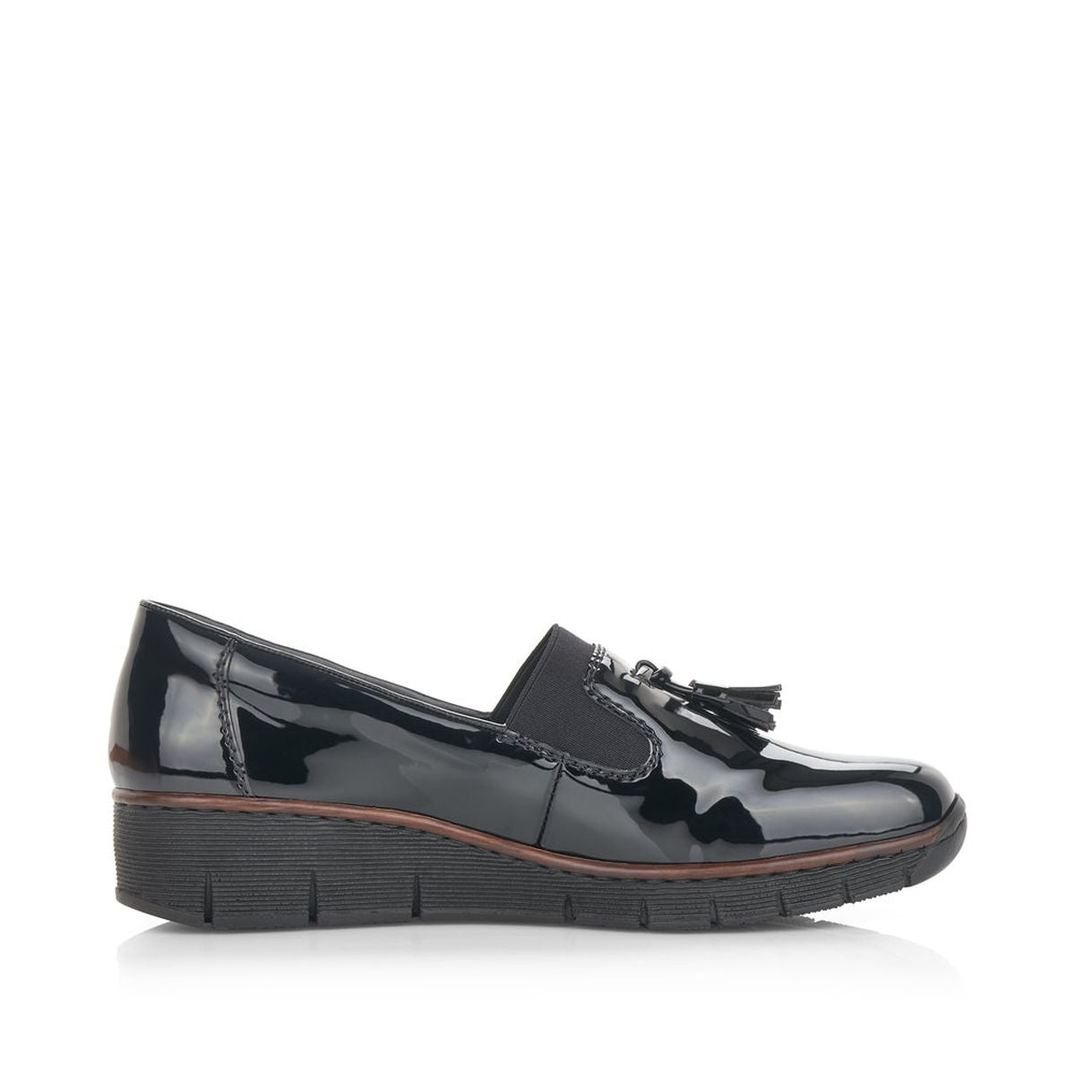 53751 Penny Loafer in Black Patent