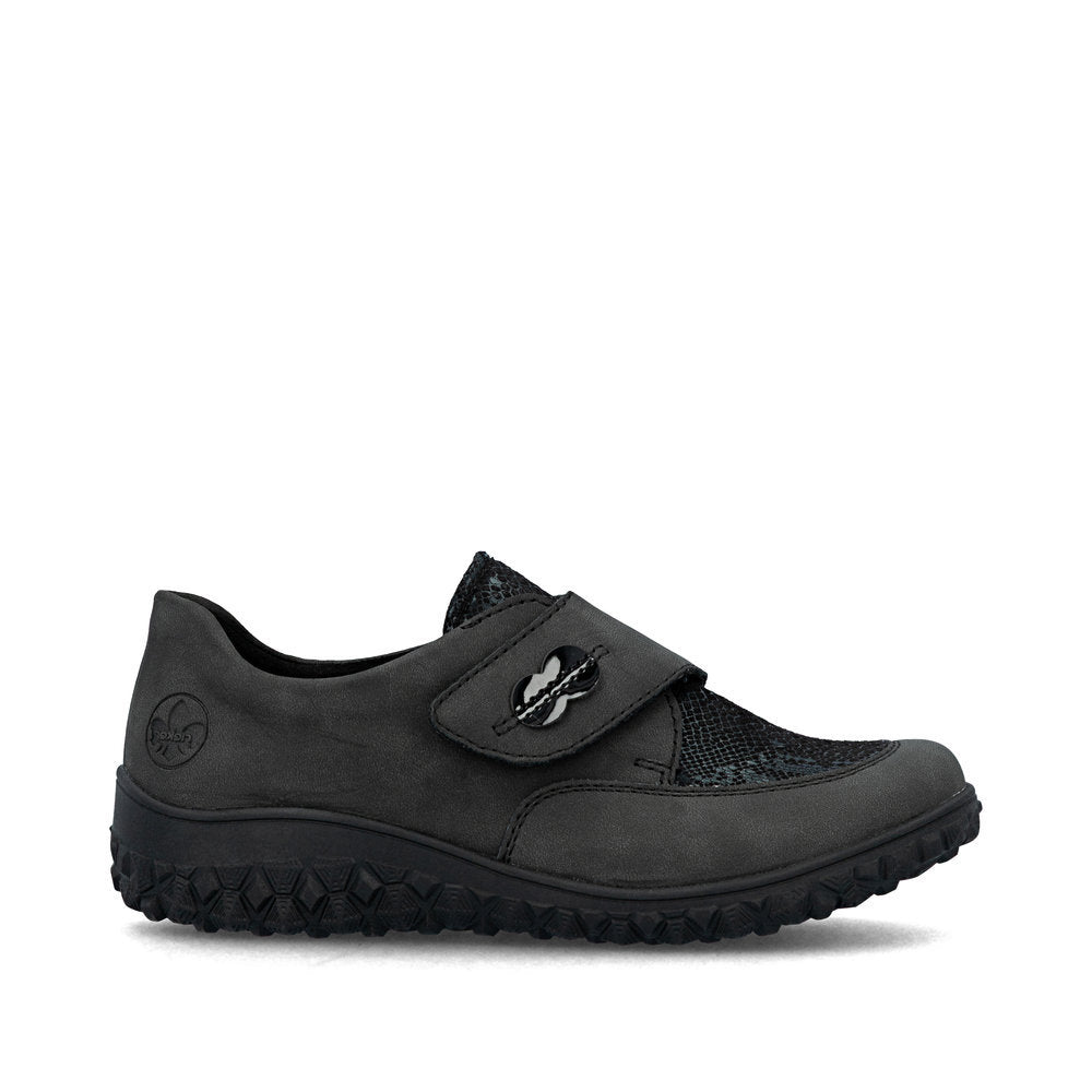 Rieker 59552 Women's Strap Shoe in Grey