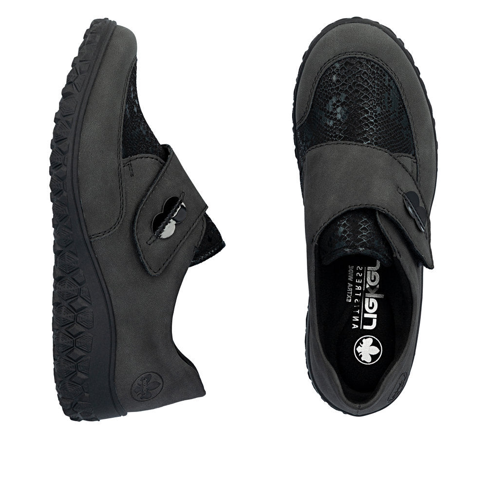 Rieker 59552 Women's Strap Shoe in Grey
