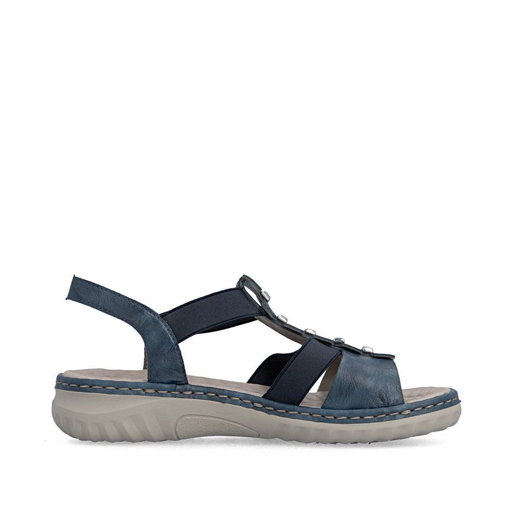 Rieker 60452 Women's Real Leather Sandals in Blue