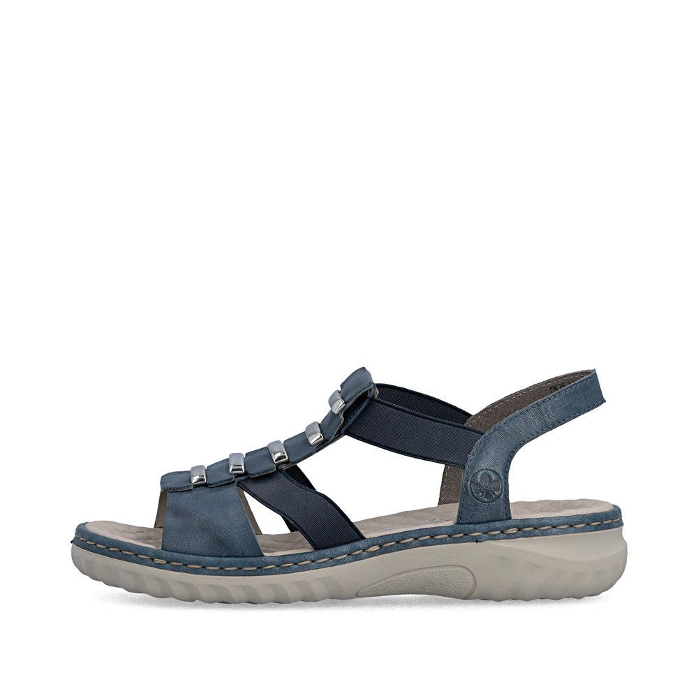 Rieker 60452 Women's Real Leather Sandals in Blue