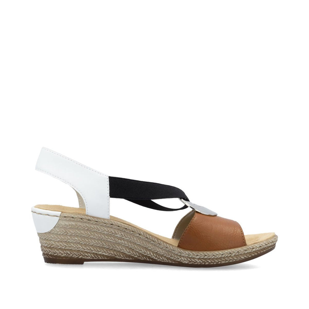 Rieker 624H6-24 Multi-Colour Wedge Sandals