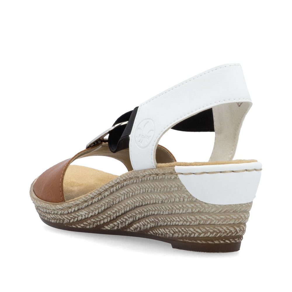 Rieker 624H6-24 Multi-Colour Wedge Sandals