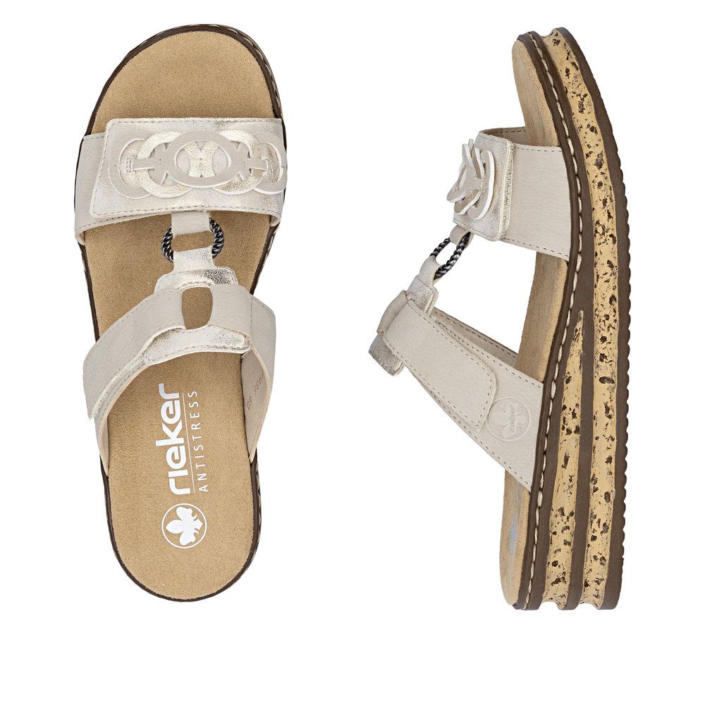 Rieker 62936 Women's Slip-on Sandals – Beige