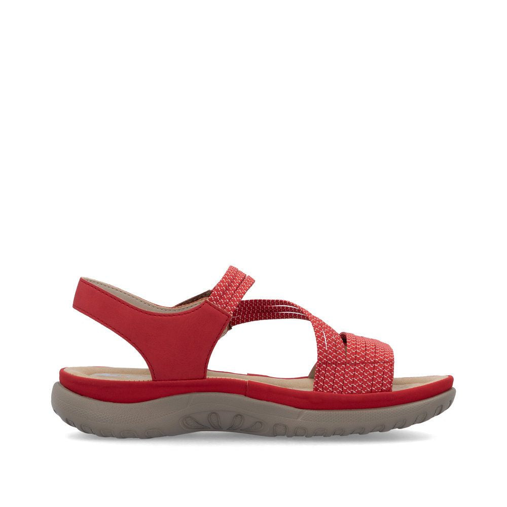 Rieker 64870 Velcro Strap Sandals in Flamme