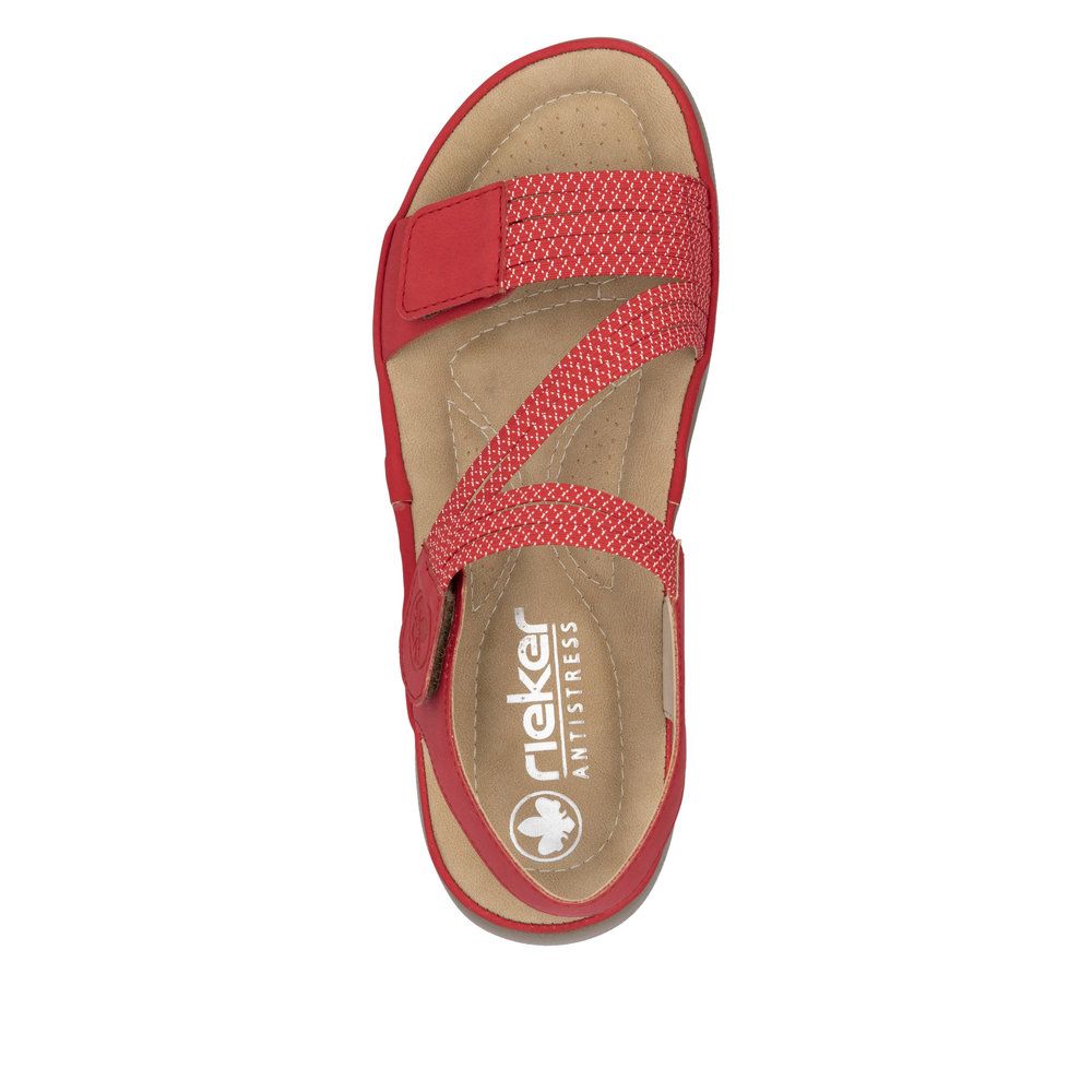 Rieker 64870 Velcro Strap Sandals in Flamme