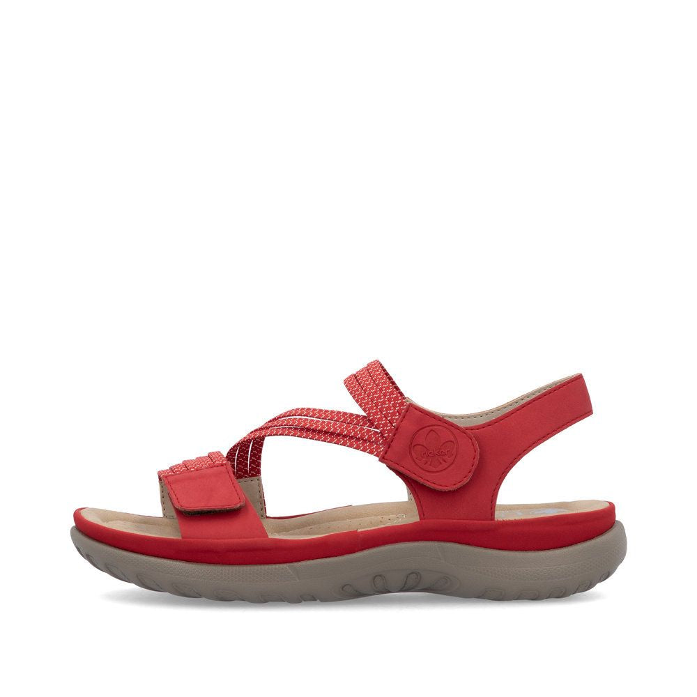Rieker 64870 Velcro Strap Sandals in Flamme
