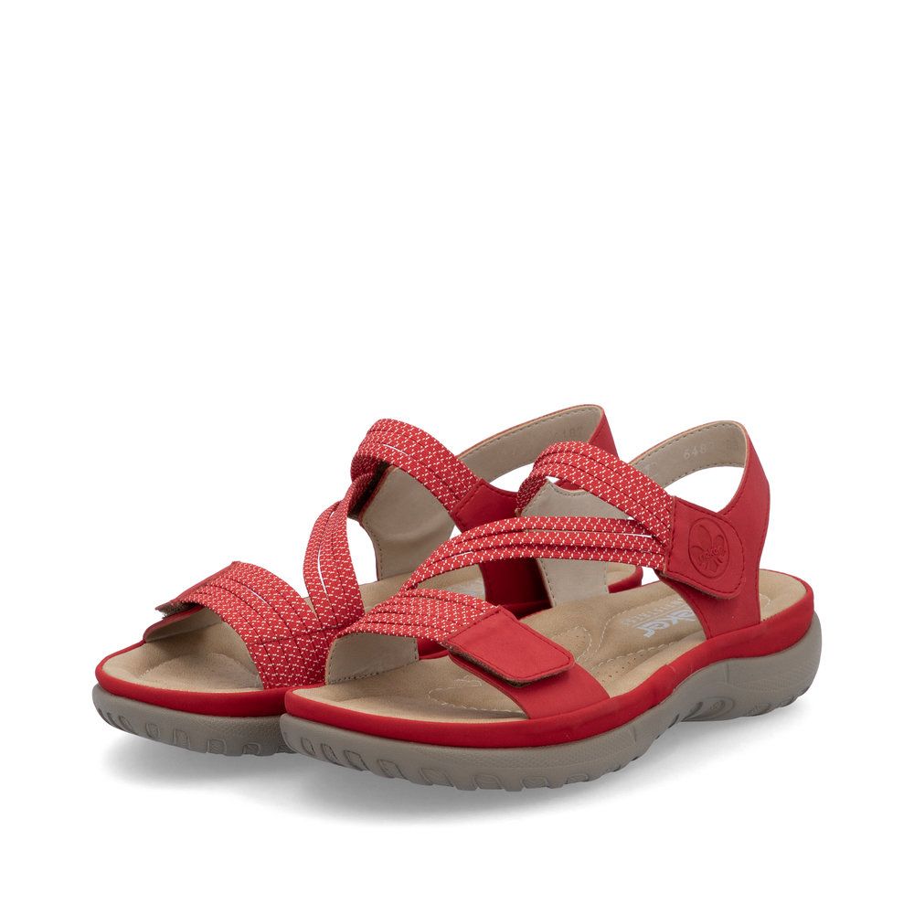 Rieker 64870 Velcro Strap Sandals in Flamme
