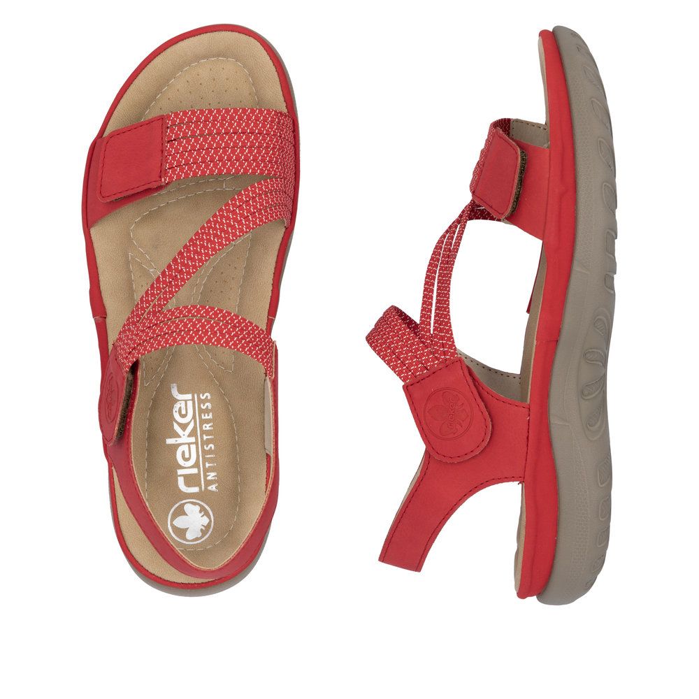 Rieker 64870 Velcro Strap Sandals in Flamme