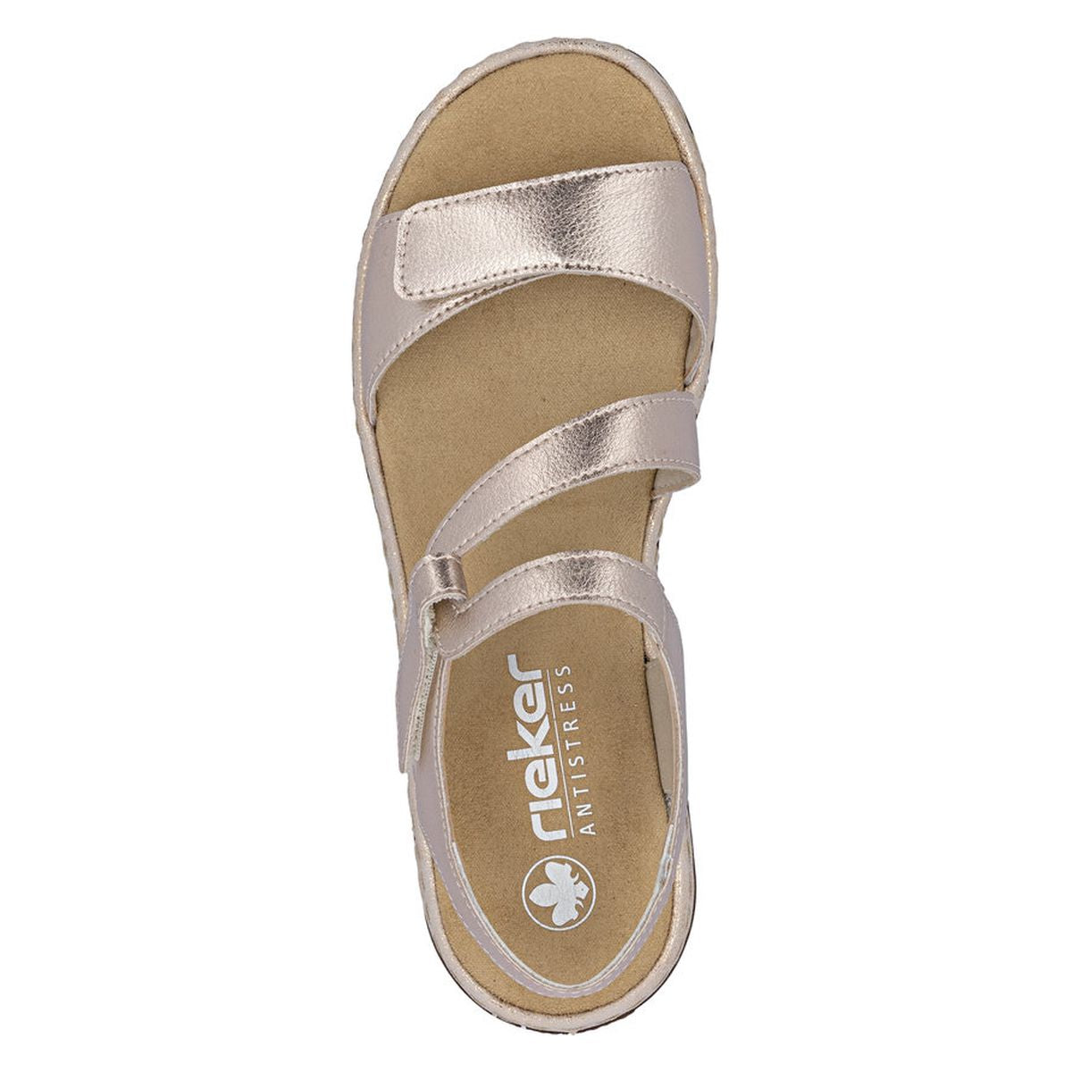 Rieker 659C7 Women's Velcro Strap Sandals – Copper