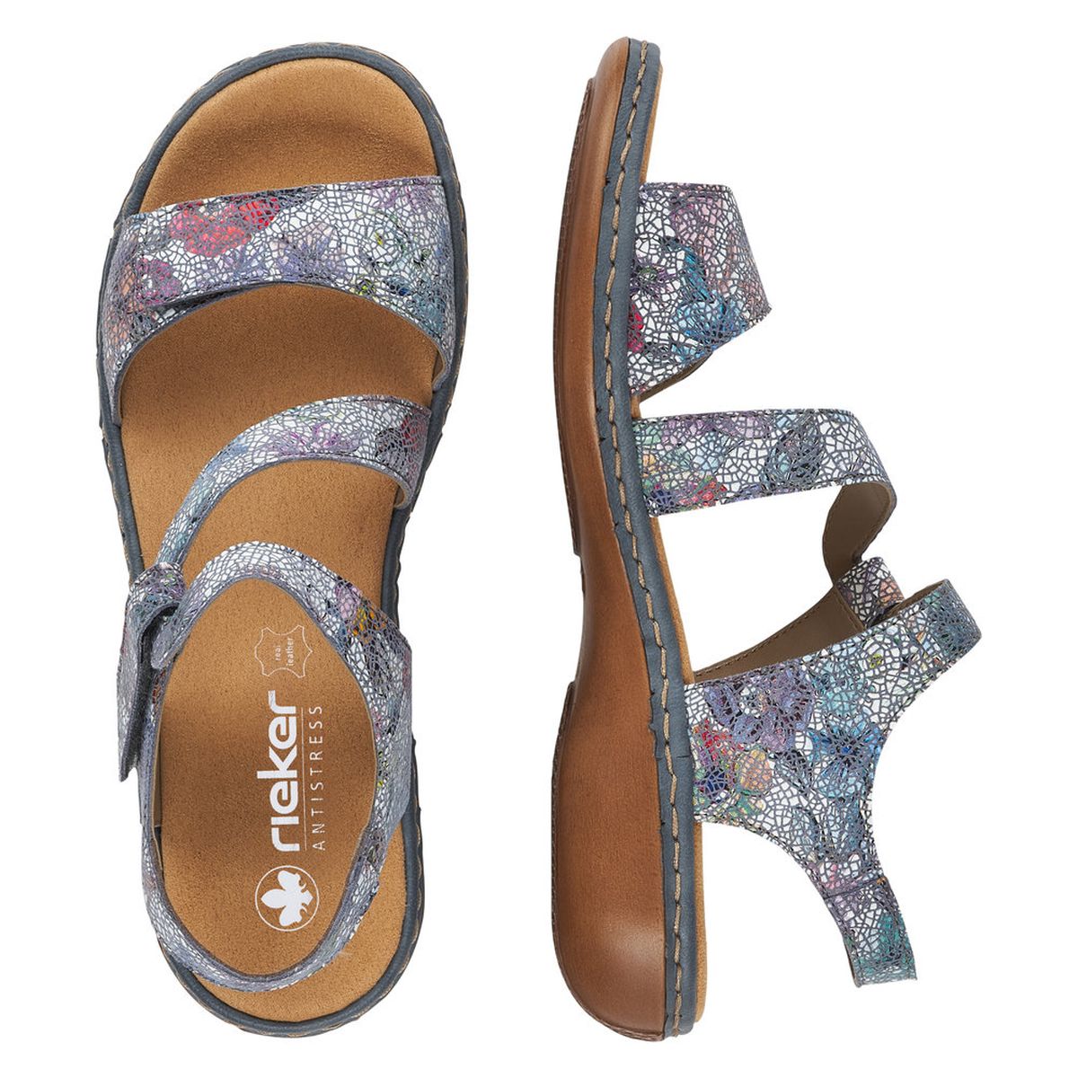 Rieker 659C7-90 Adria-Multi Leather Sandals – Women’s Wedge Comfort