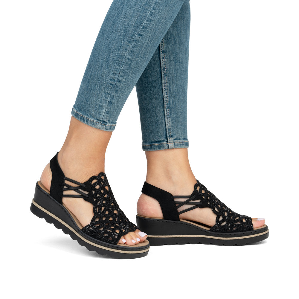 Rieker 67465 Women's Sandals in Black