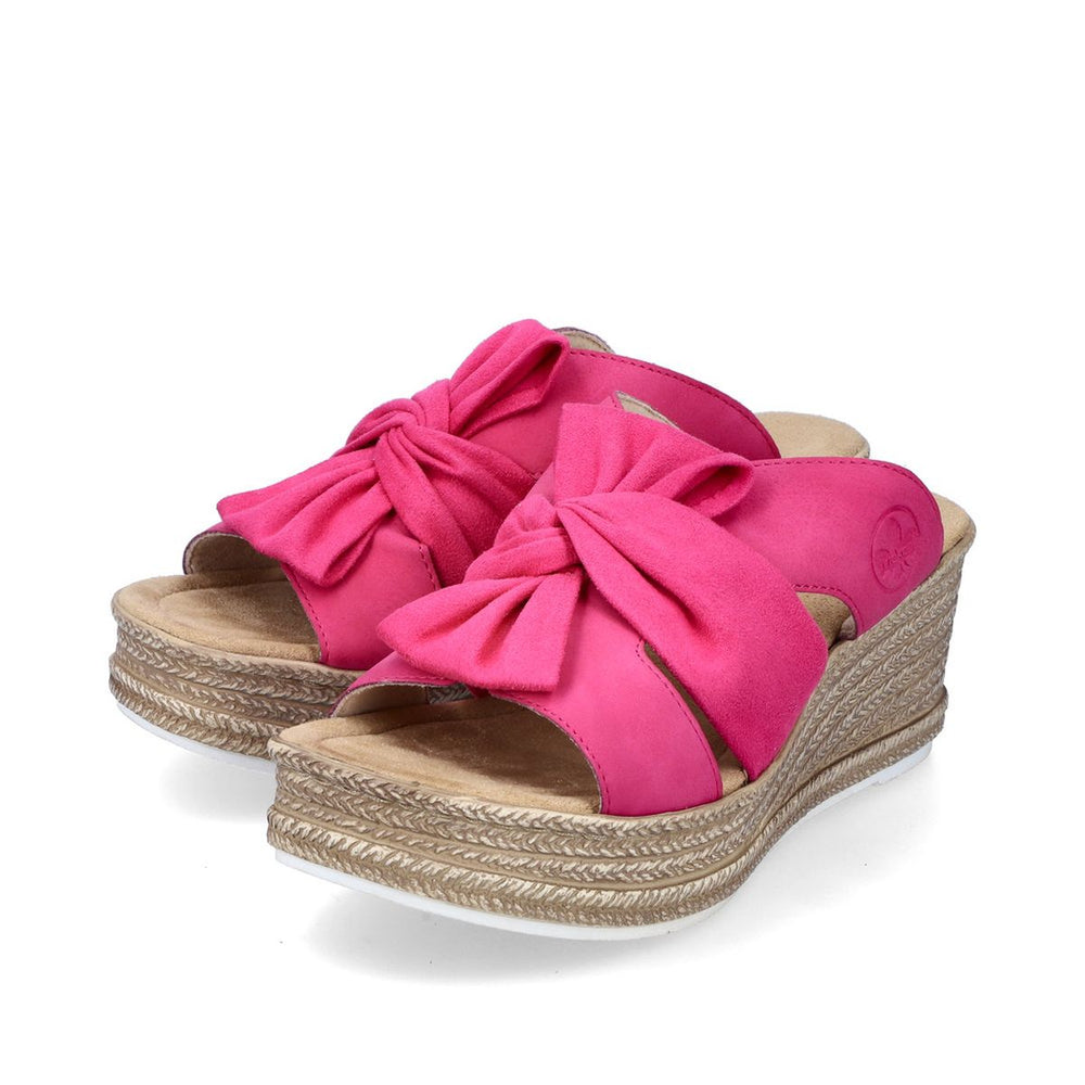 Rieker 68789-31 Women’s Magenta Wedge Mule Sandals – Fashion & Comfort