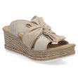 Rieker 68789 Women's Sandals in Beige. Slip-on, heel, soft footbed. Style: 68789-62