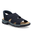 Rieker Knitup 244 Black Slip on Active Sandal style 6889519