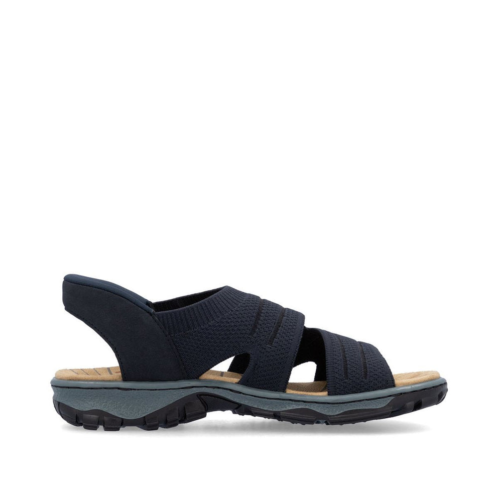 Rieker 68895-14 Women’s Knit Sandals in Black – Lightweight Summer Comfort