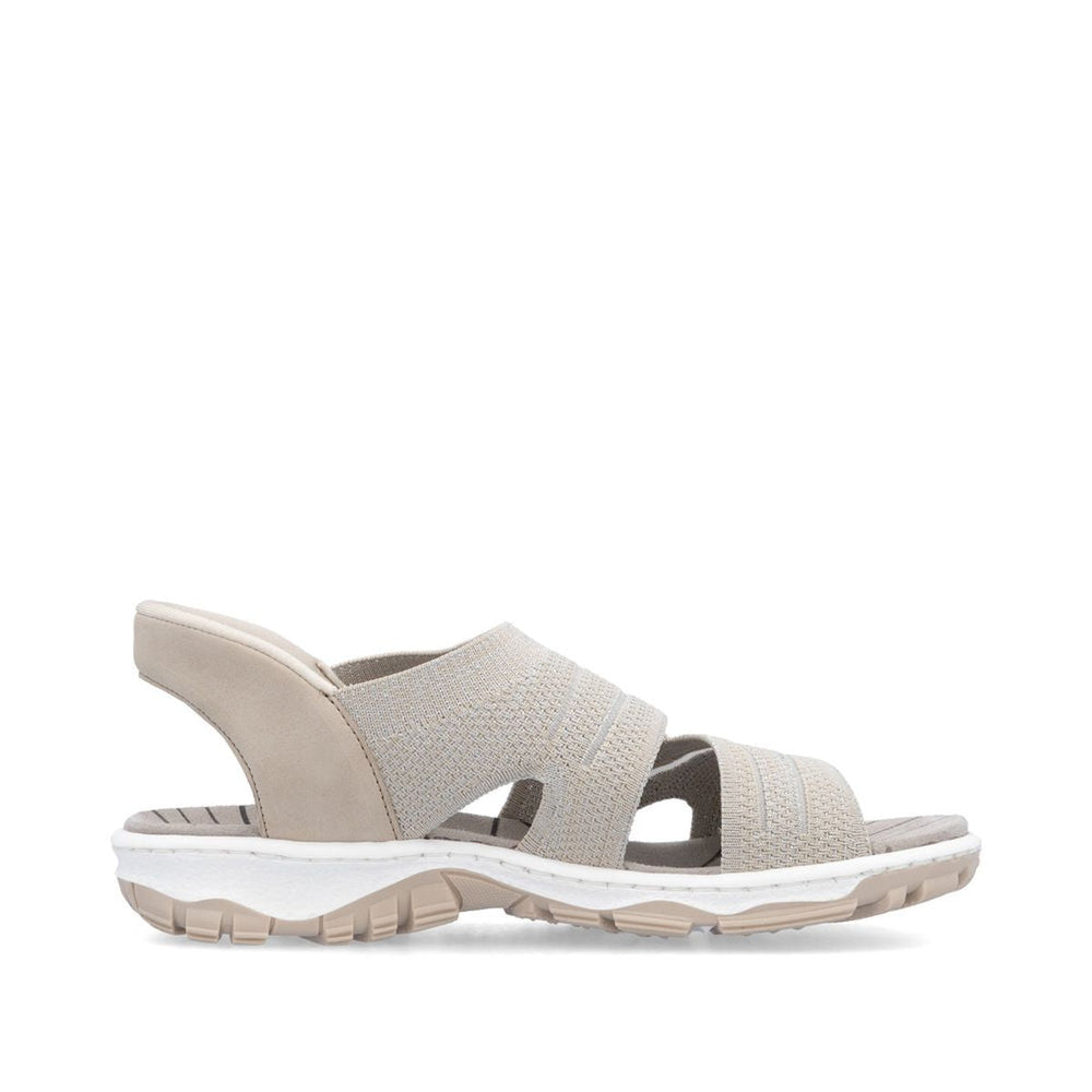 Rieker 68895-64 Women’s Knit Sandals in Stone – Lightweight Summer Comfort